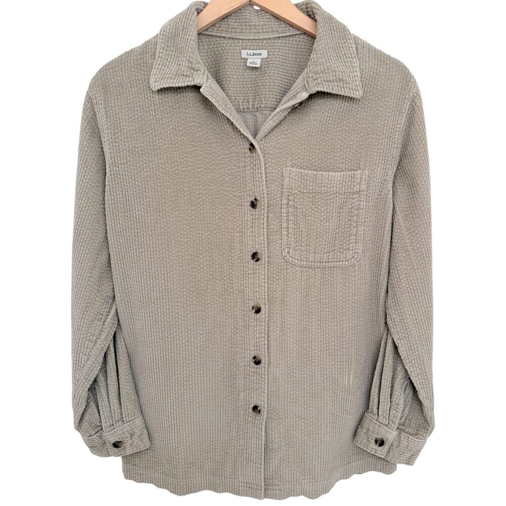 L.L.Bean Button-Up Women's S Gray Comfort Woven Relaxed Shirt